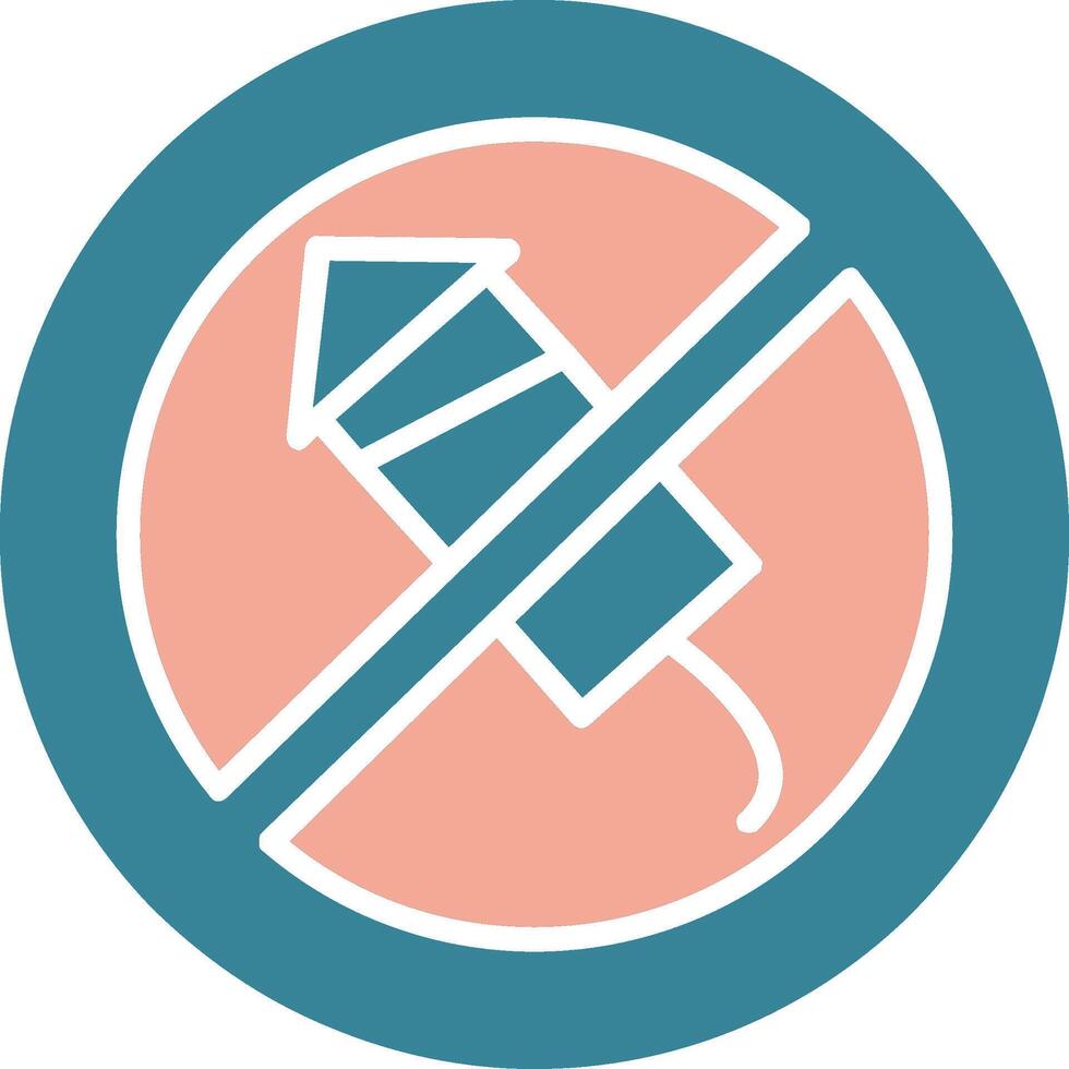 No Firework Glyph Two Color Icon vector