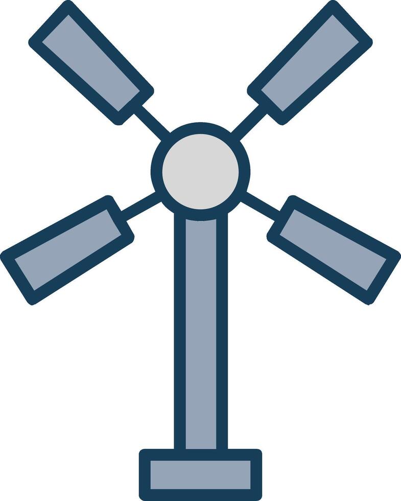 Windmill Line Filled Grey Icon vector