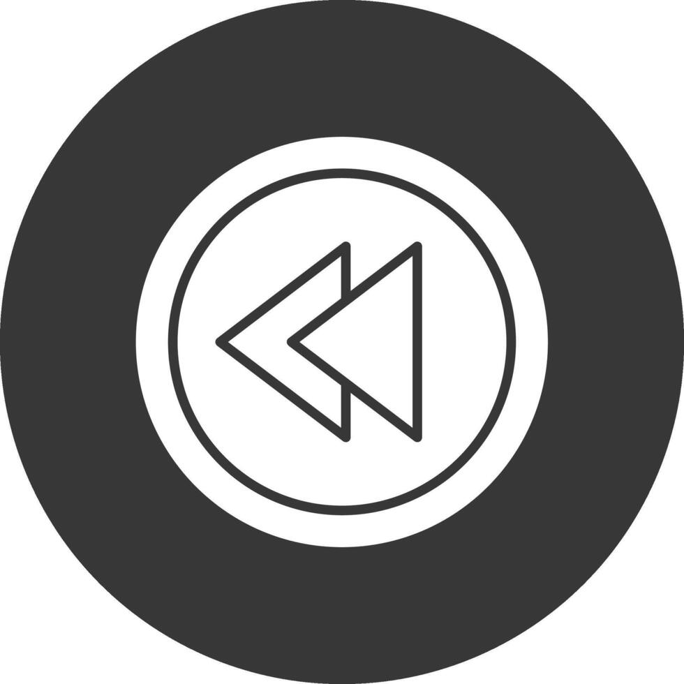 Backward Glyph Inverted Icon vector