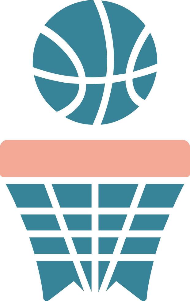 Basketball Glyph Two Color Icon vector