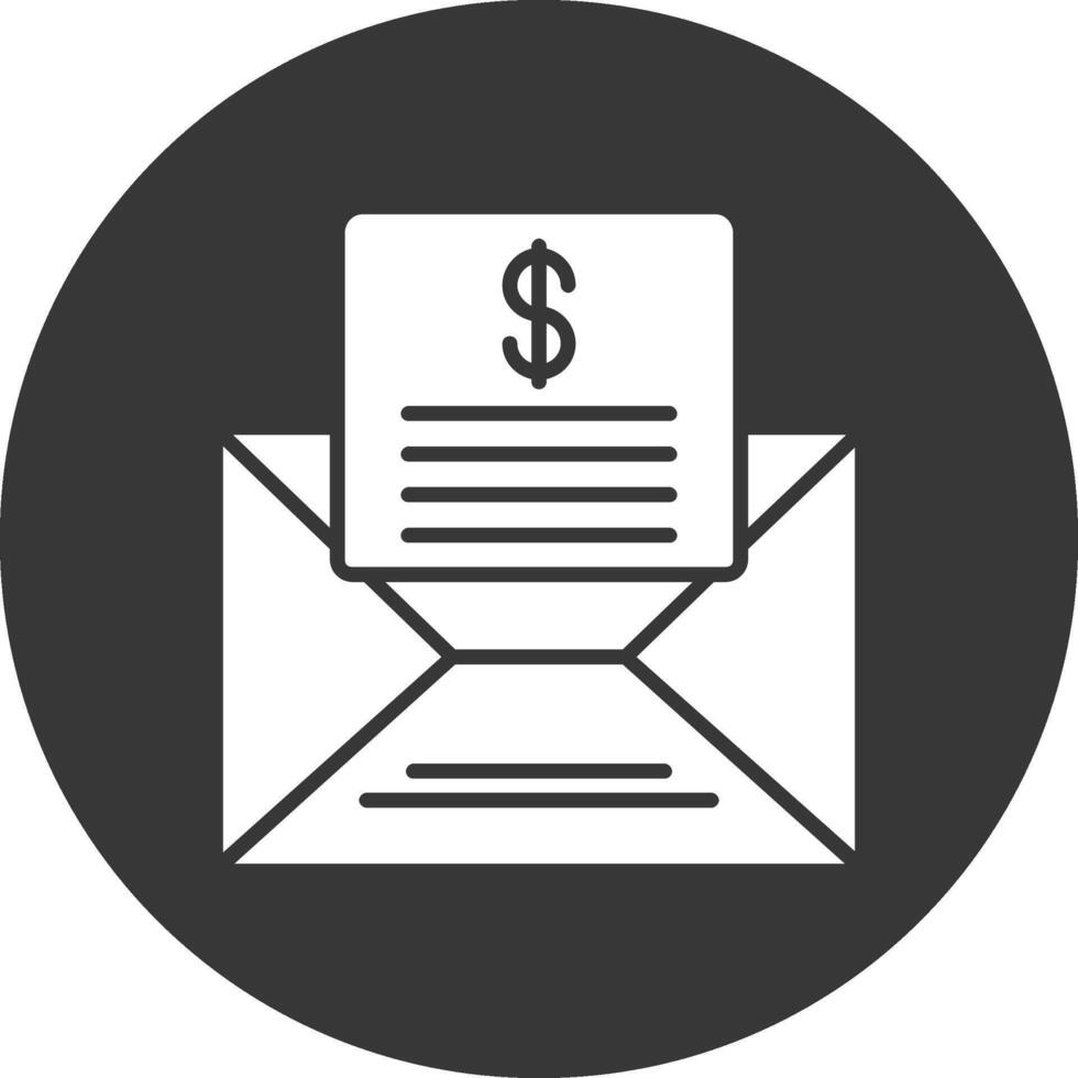 Mailing Lists Glyph Inverted Icon vector