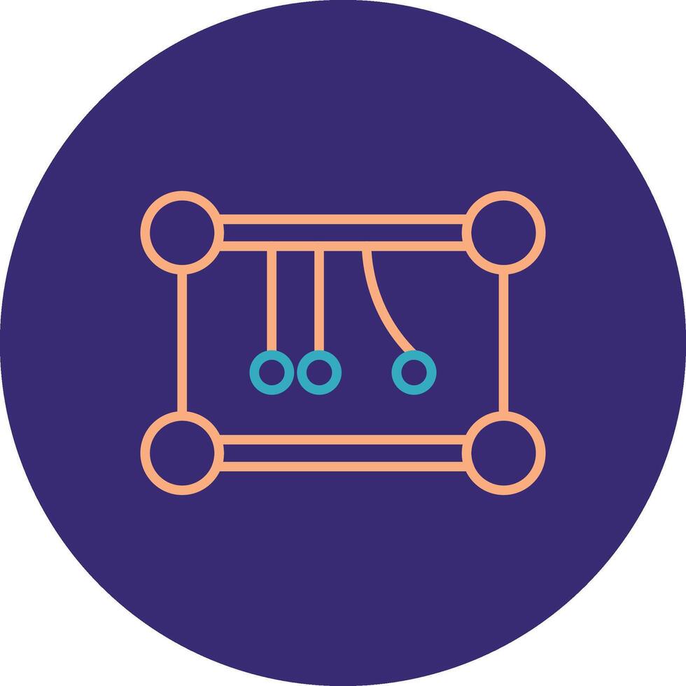 Newtons Cradle Line Two Color Circle Icon vector