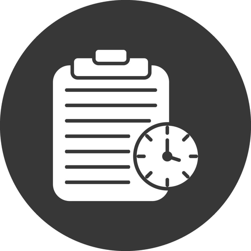 Stopwatch Glyph Inverted Icon vector