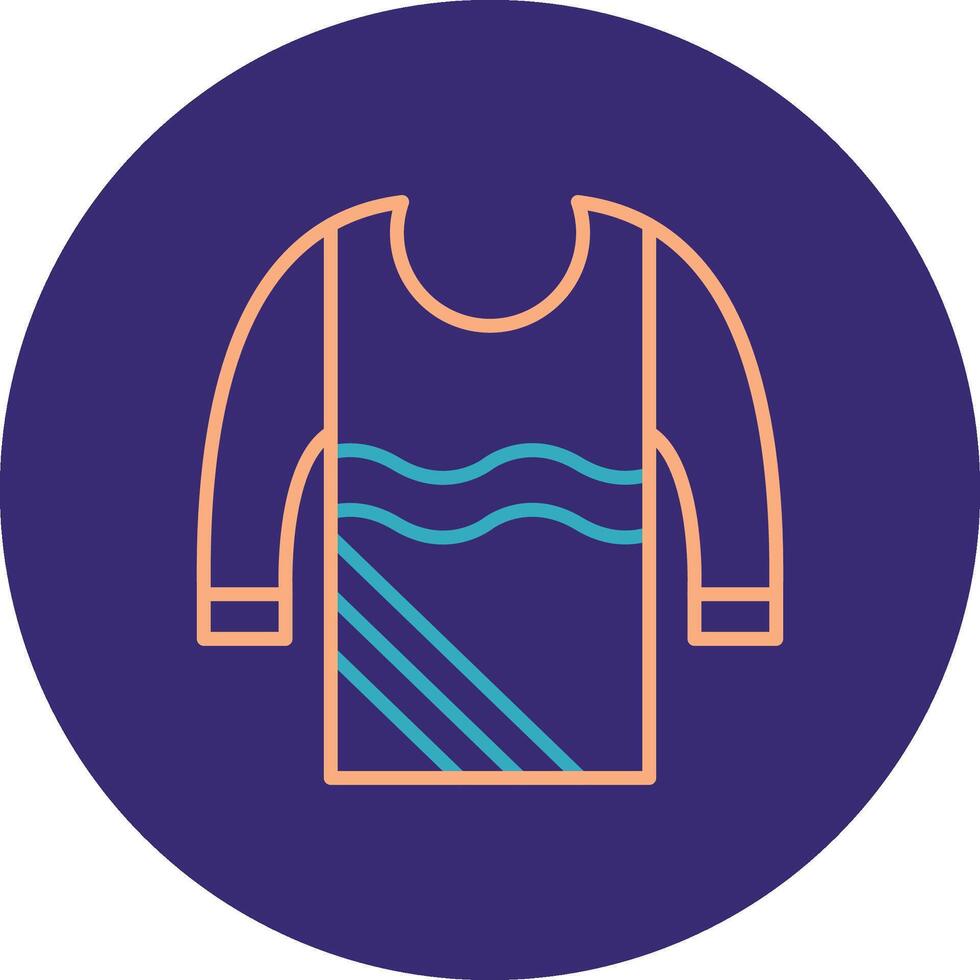 Sweater Line Two Color Circle Icon vector