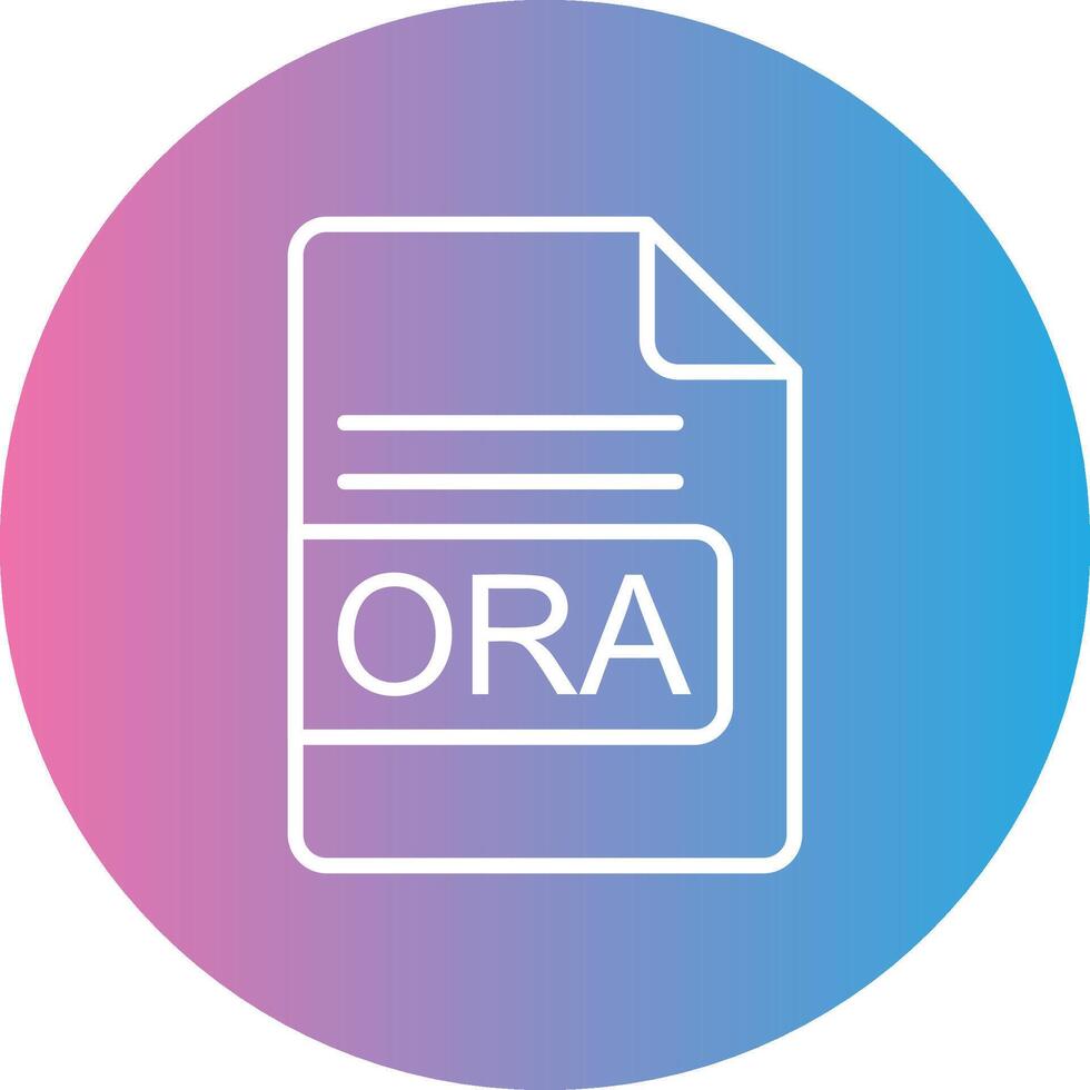 ORA File Format Line Gradient Circle Icon vector