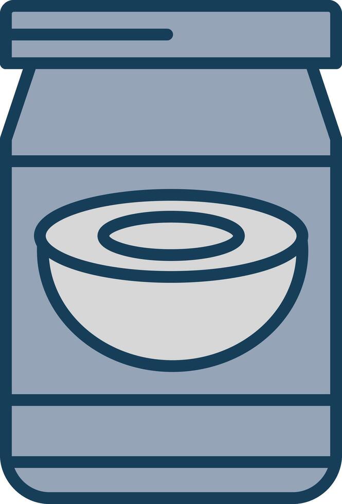 Coconut Oil Line Filled Grey Icon vector