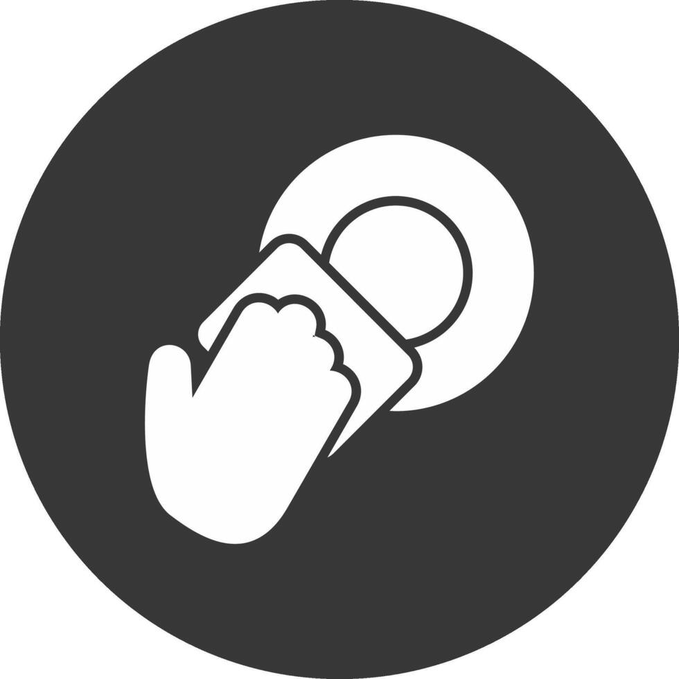 Dish Glyph Inverted Icon vector
