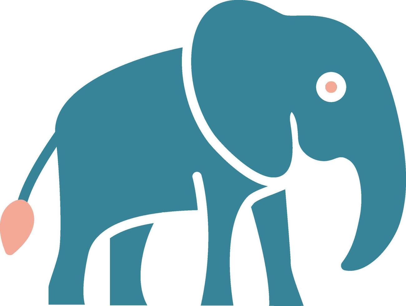 Elephant Glyph Two Color Icon vector