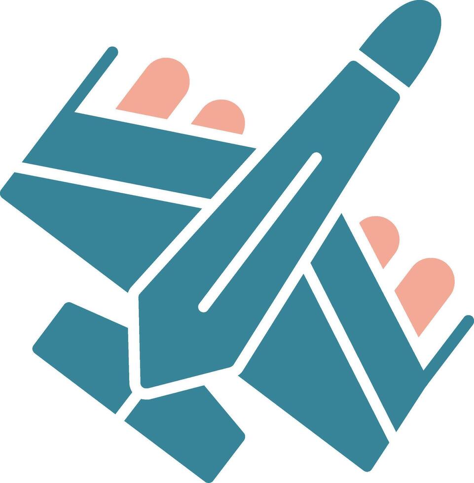 Jet Glyph Two Color Icon vector