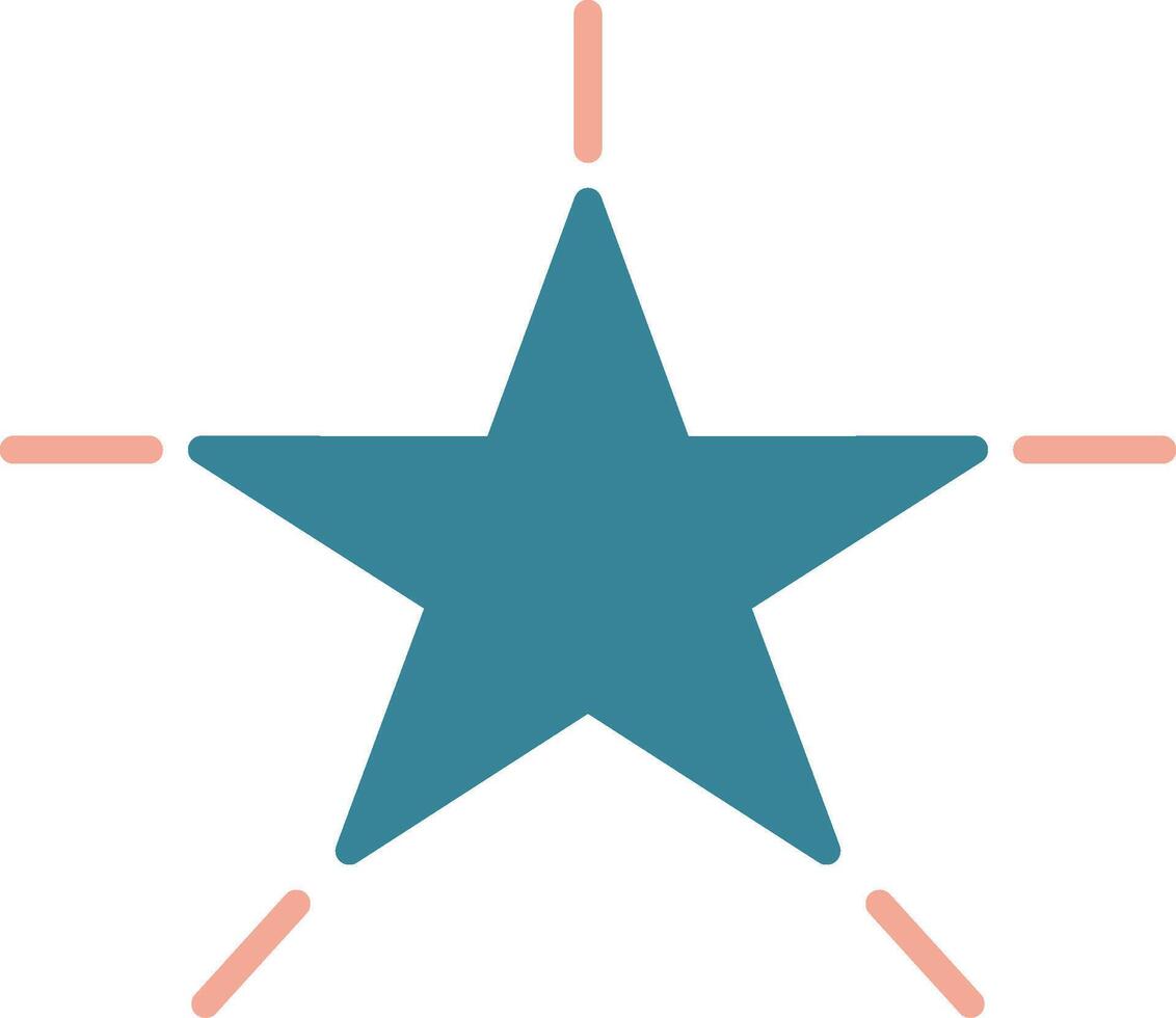Star Glyph Two Color Icon vector