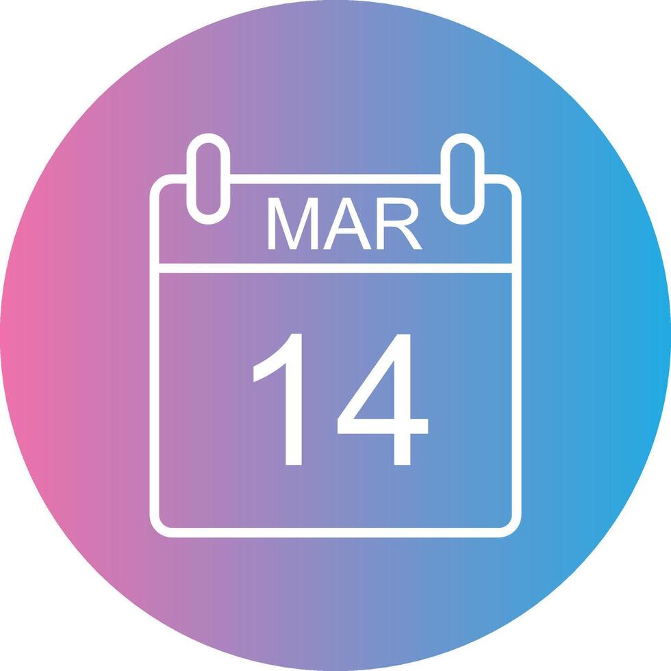 March Line Gradient Circle Icon vector