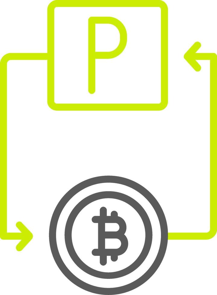 Bitcoin Paypal Line Two Color Icon vector