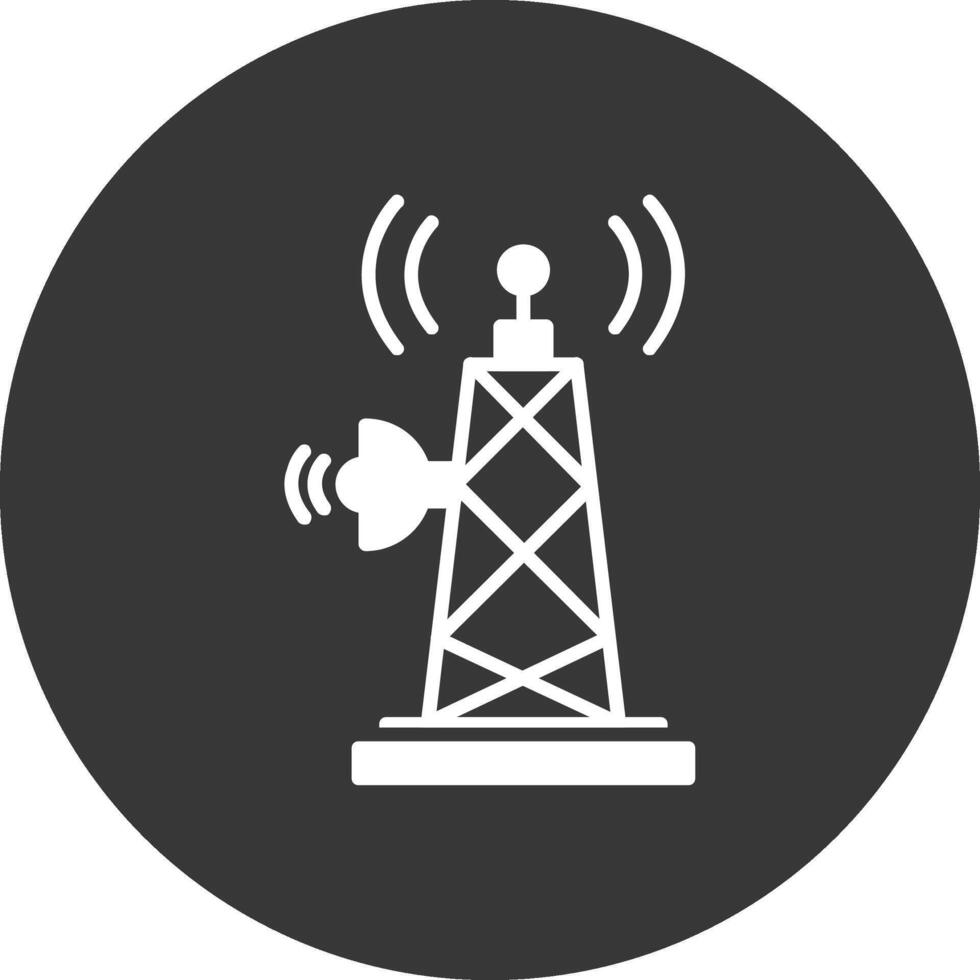 Signal Tower Glyph Inverted Icon vector