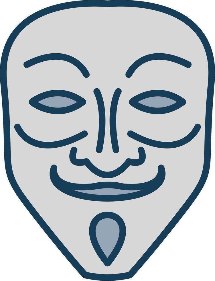 máscara línea lleno gris icono vector
