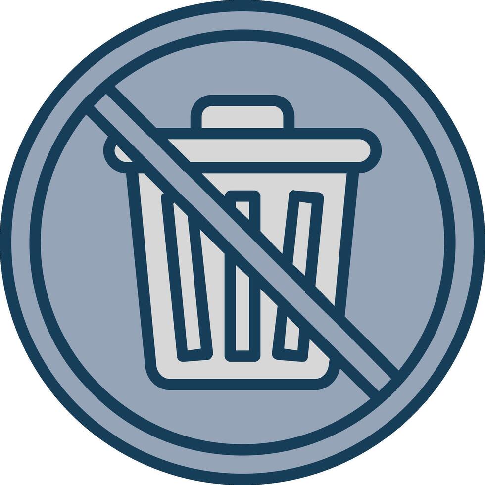 Prohibited Sign Line Filled Grey Icon vector