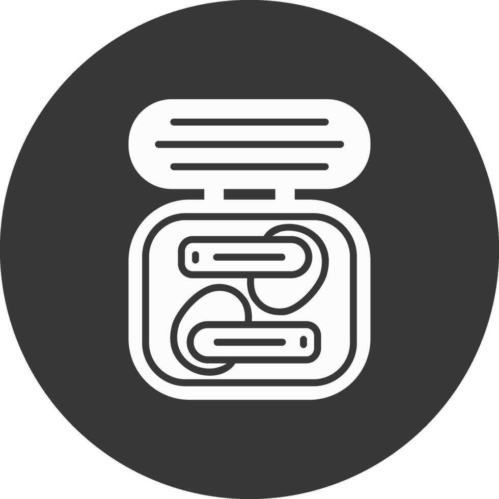 Earbuds Glyph Inverted Icon vector