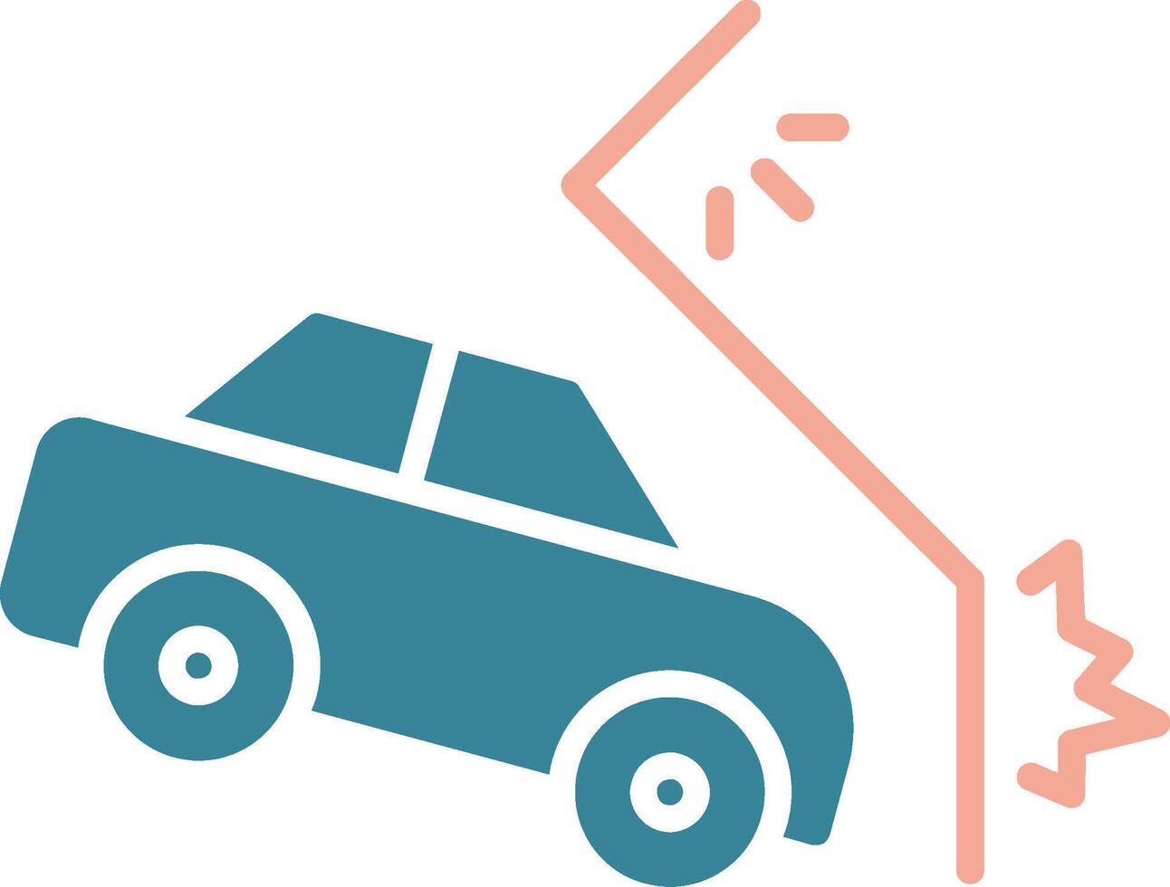 Car Crash Glyph Two Color Icon vector