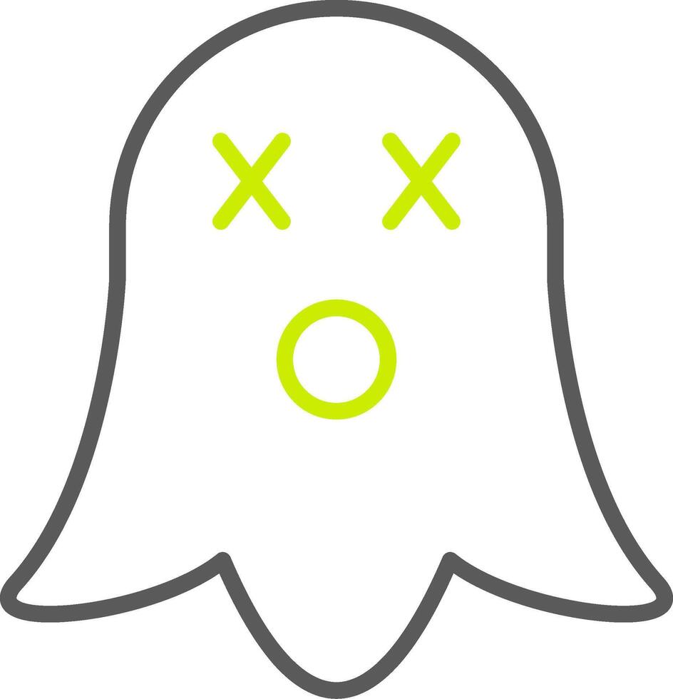 fantasma línea dos color icono vector
