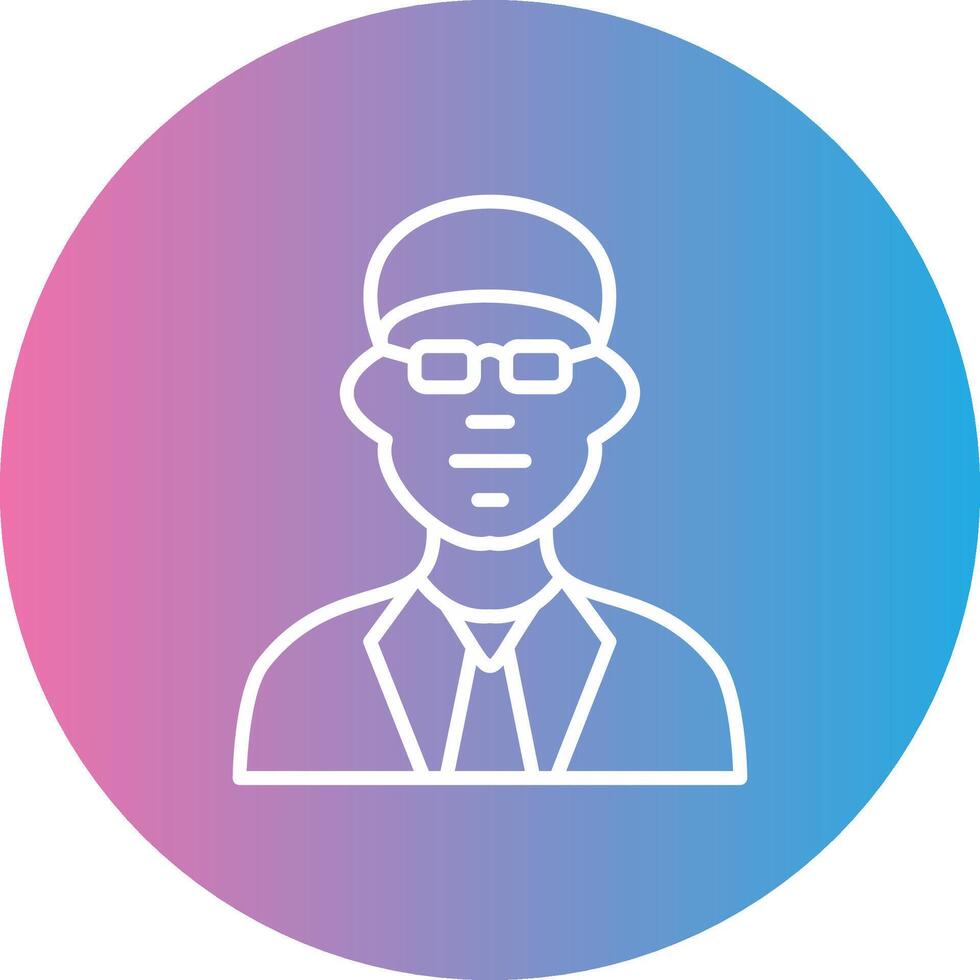 Man Line Gradient Circle Icon vector