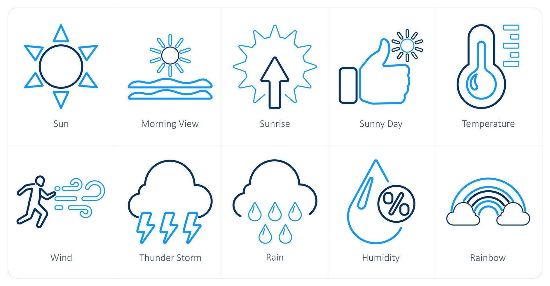 A set of 10 mix icons as sun, morning view, sunrise vector