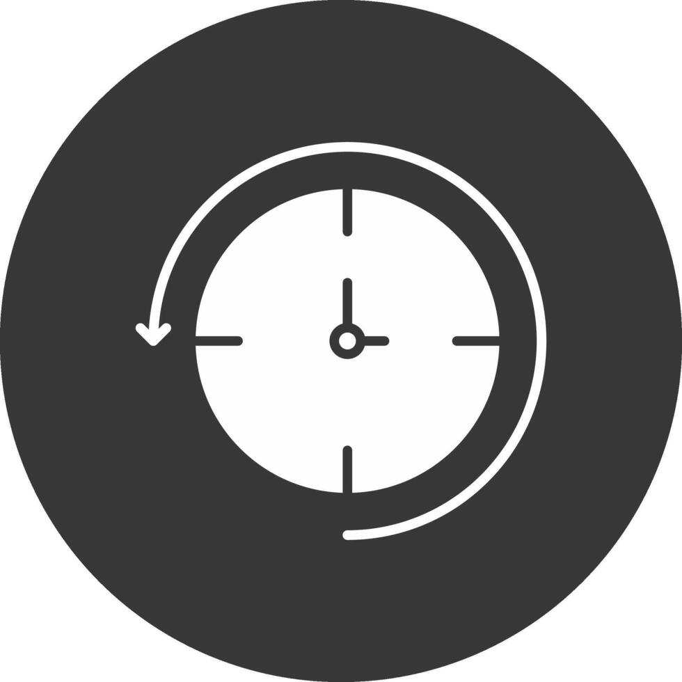Back In Time Glyph Inverted Icon vector