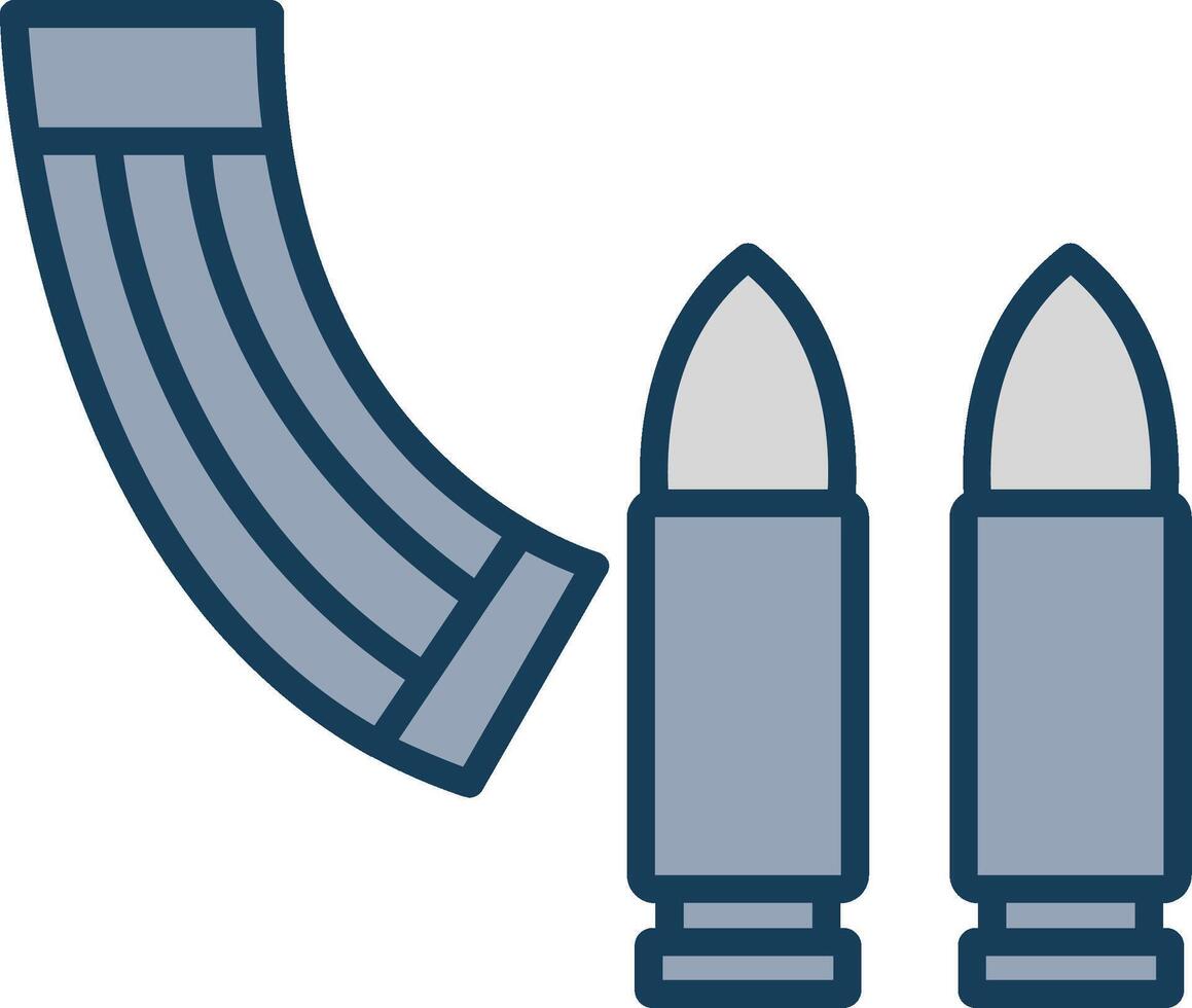 Ammunition Line Filled Grey Icon vector