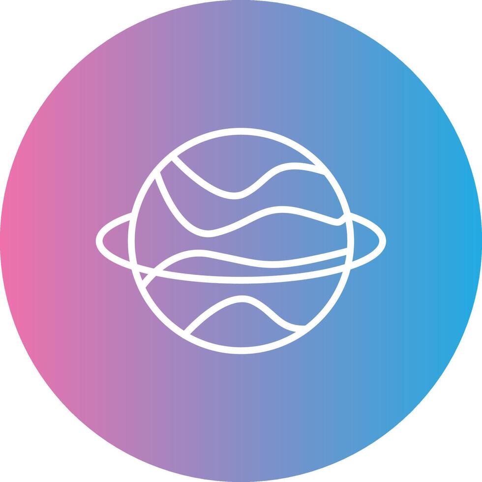 Planet Line Gradient Circle Icon vector