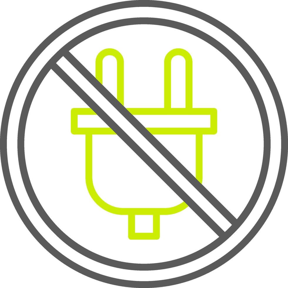 Prohibited Sign Line Two Color Icon vector