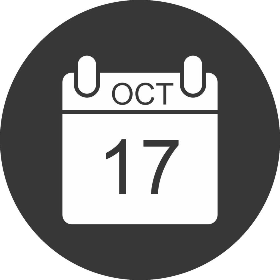 October Glyph Inverted Icon vector