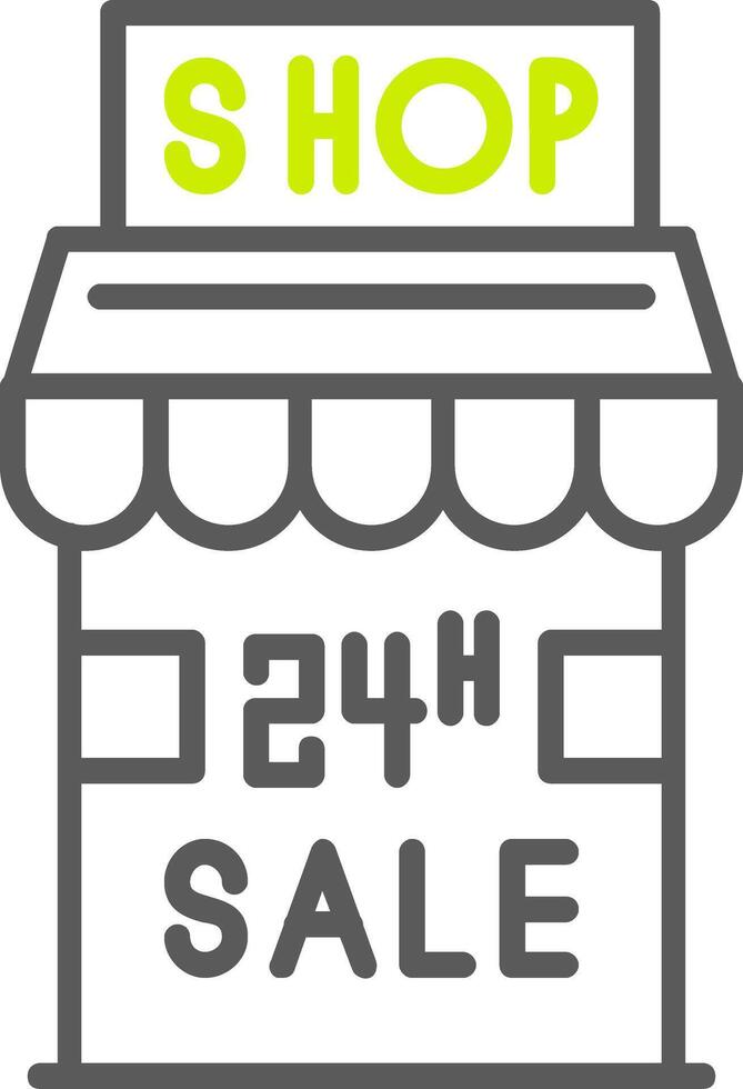 24 Hour Sale Line Two Color Icon vector