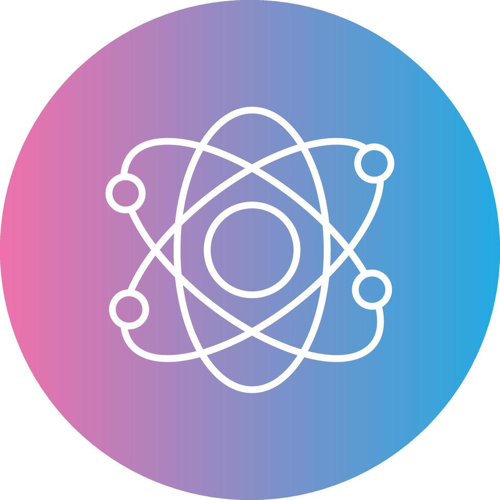 Atomic Line Gradient Circle Icon vector