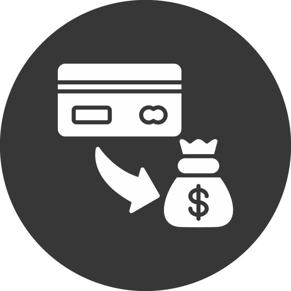 Credit Glyph Inverted Icon vector