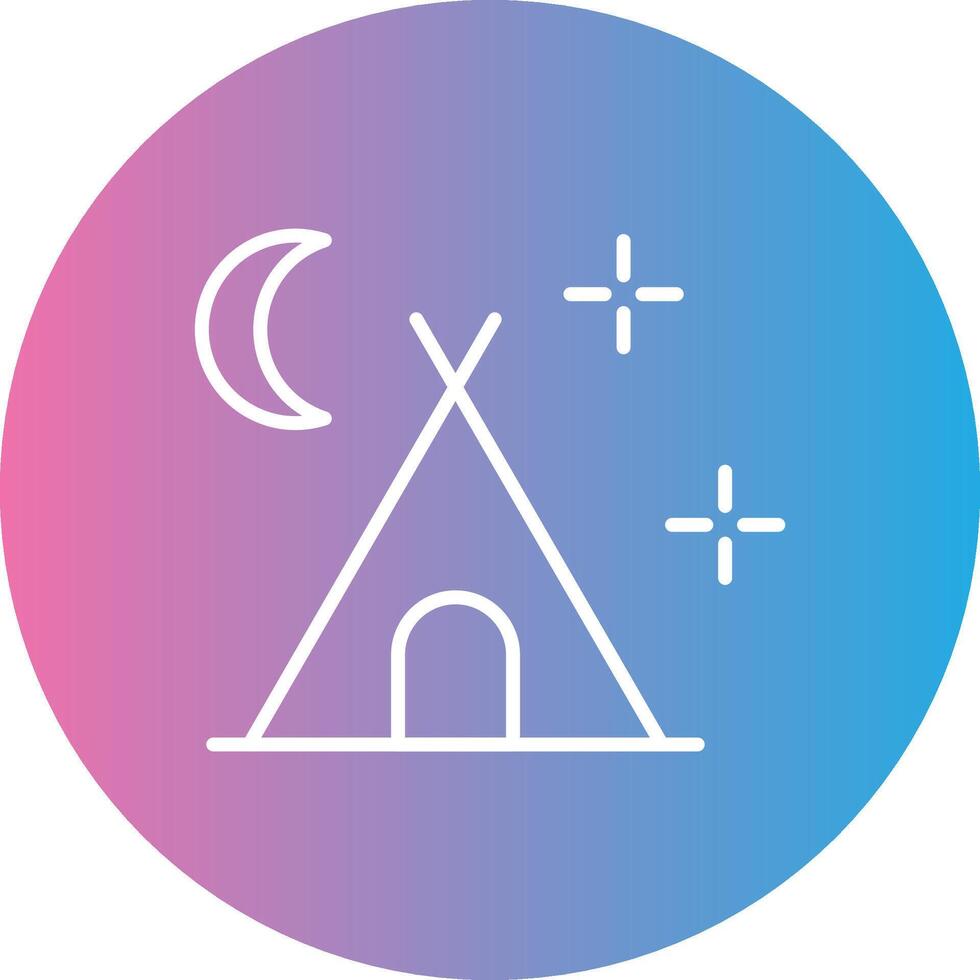 Camping Line Gradient Circle Icon vector