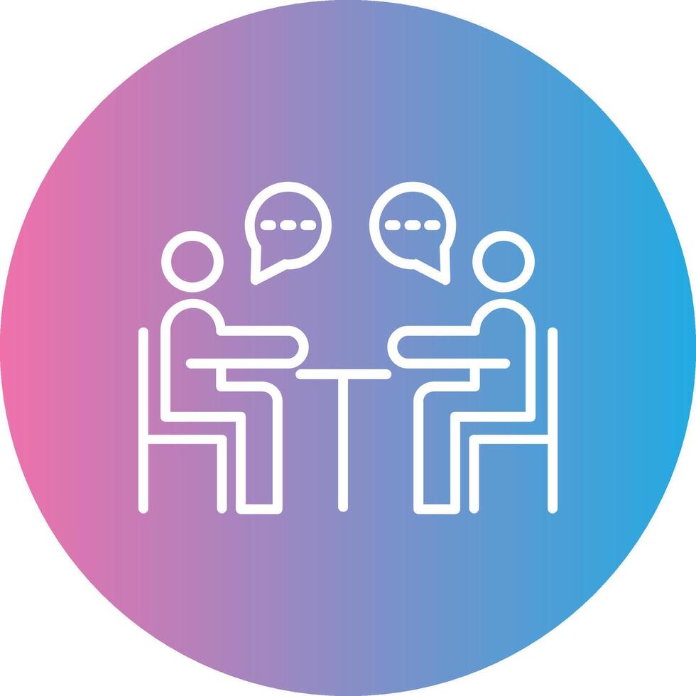 Business Meeting Line Gradient Circle Icon vector