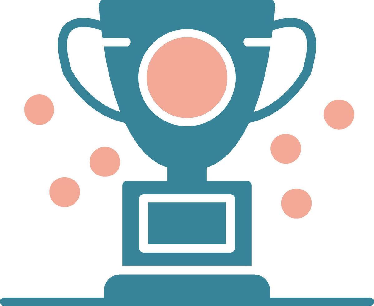 Trophy Glyph Two Color Icon vector