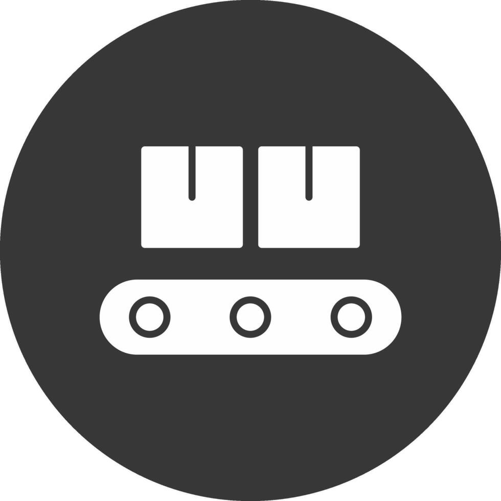 Conveyor Belt Glyph Inverted Icon vector