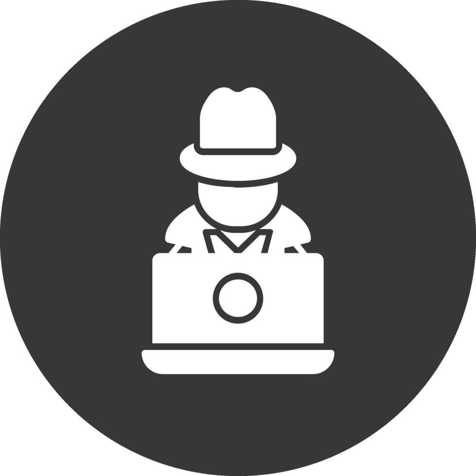 Hacker Glyph Inverted Icon vector