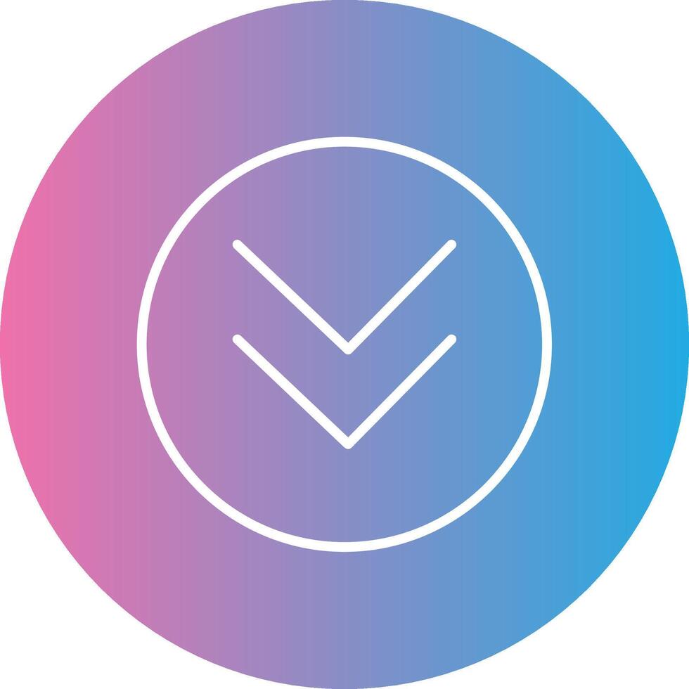 Chevron Line Gradient Circle Icon vector