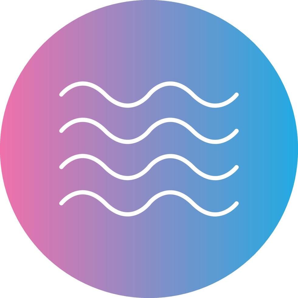 Waves Line Gradient Circle Icon vector