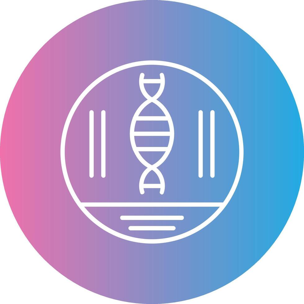Dna Strand Line Gradient Circle Icon vector