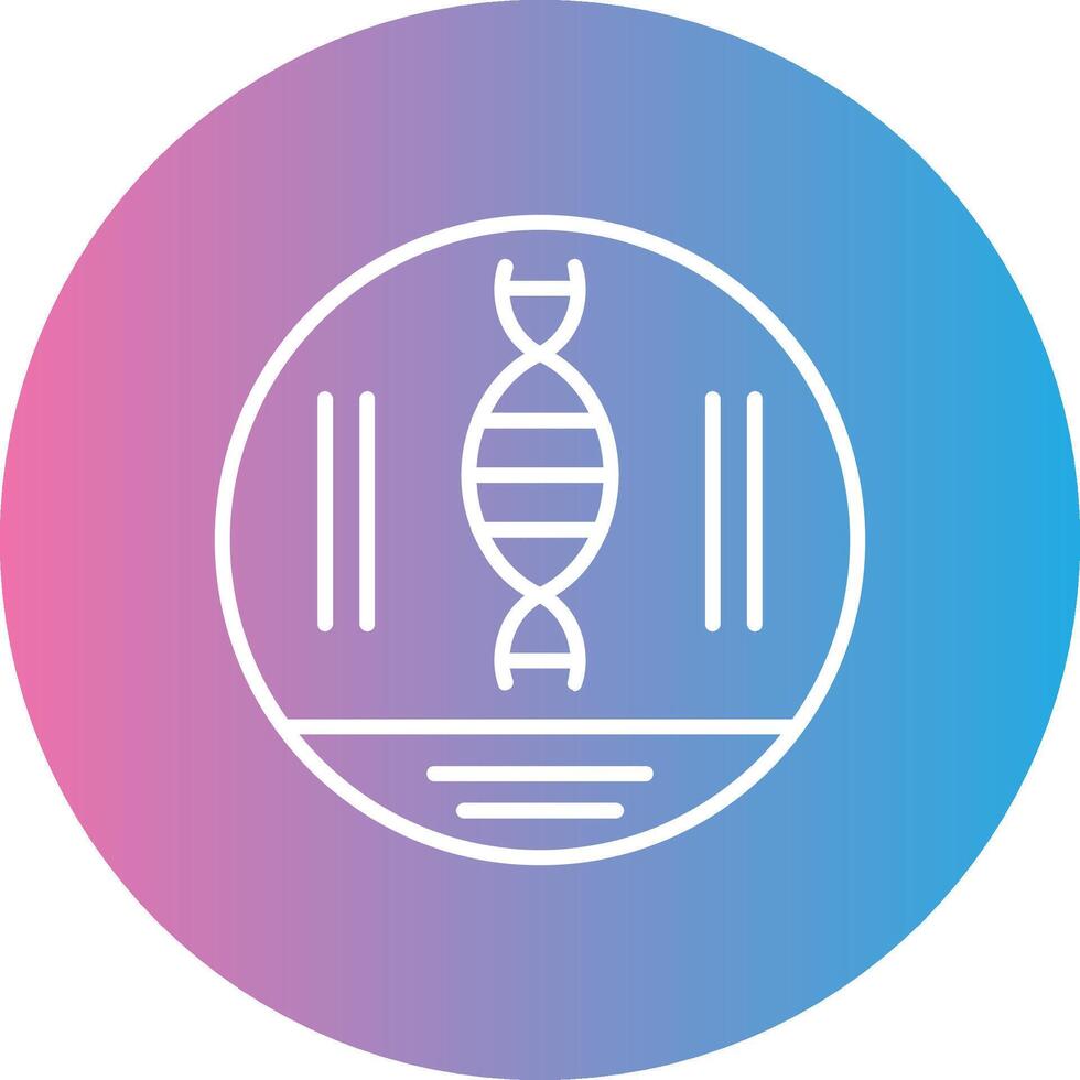 Dna Strand Line Gradient Circle Icon vector