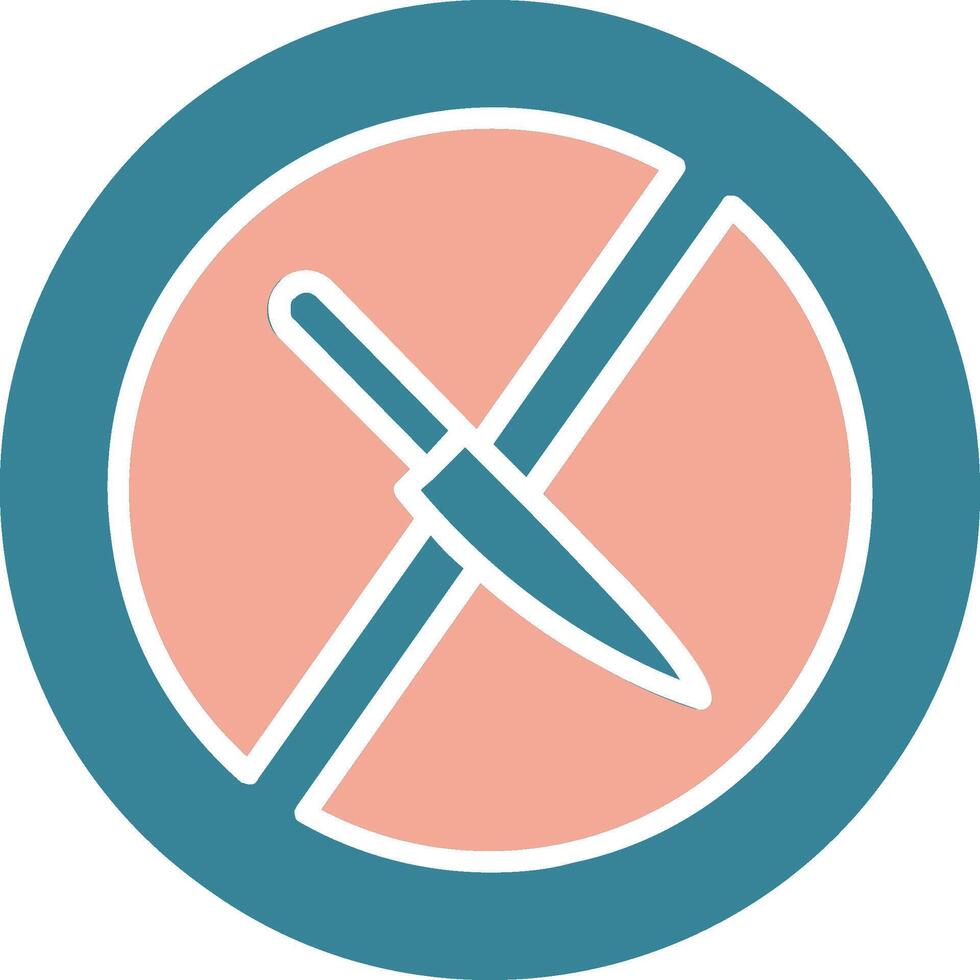 No Knife Glyph Two Color Icon vector