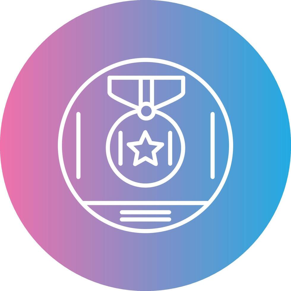 Medal Award Line Gradient Circle Icon vector