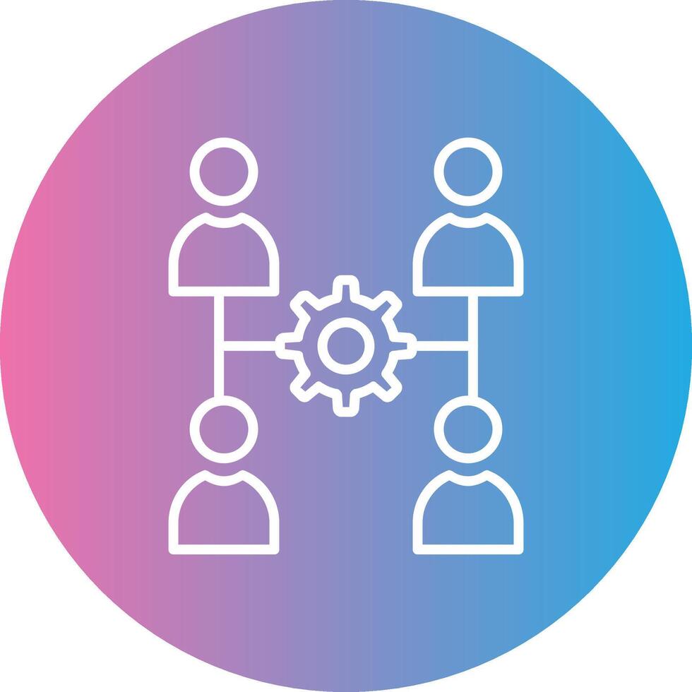 Team Management Line Gradient Circle Icon vector