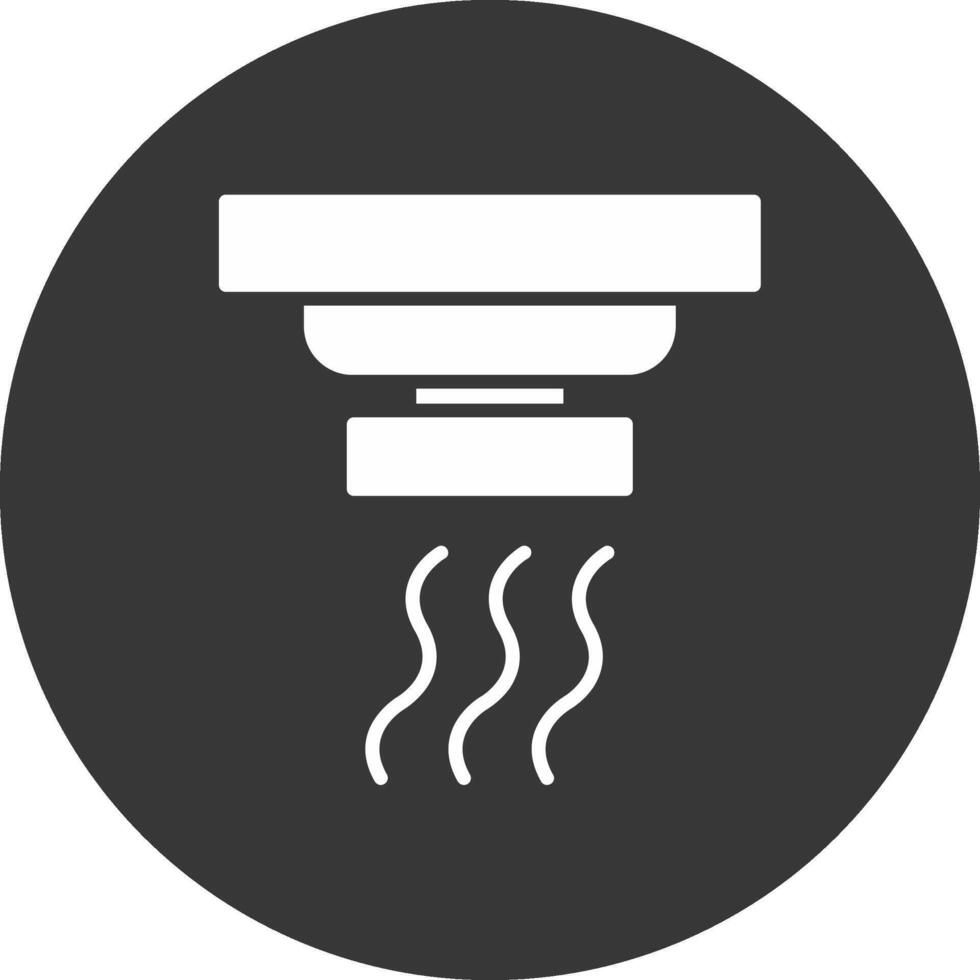 Smoke Detector Glyph Inverted Icon vector