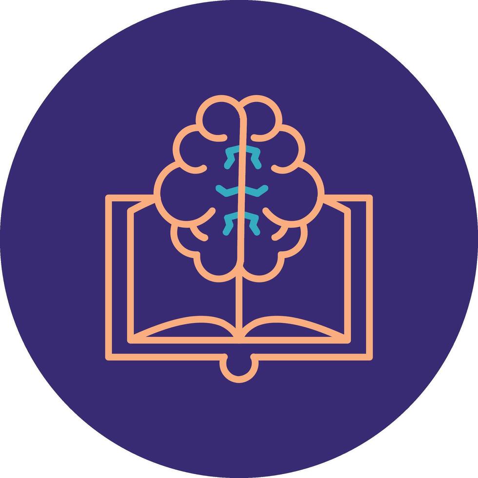 Book Line Two Color Circle Icon vector