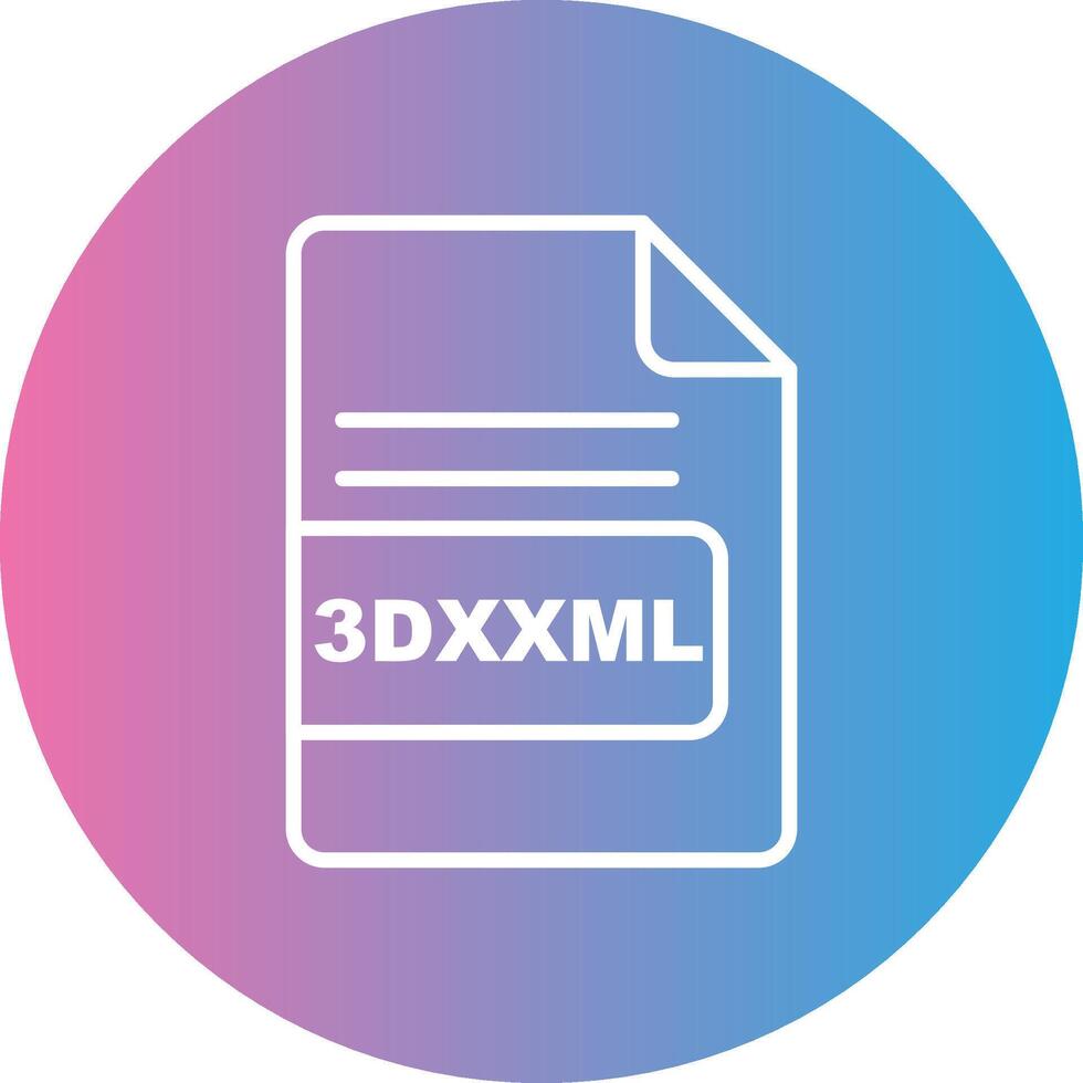 3DXXML File Format Line Gradient Circle Icon vector