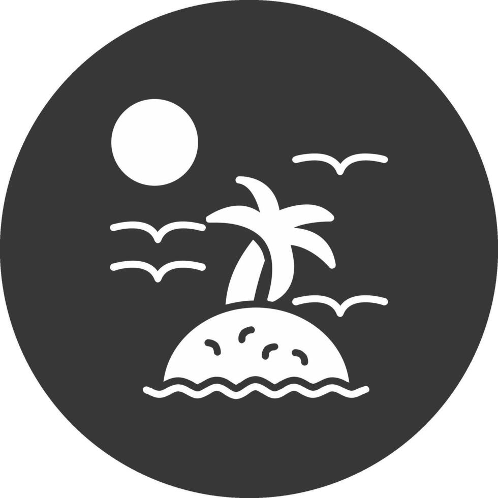 Island Glyph Inverted Icon vector