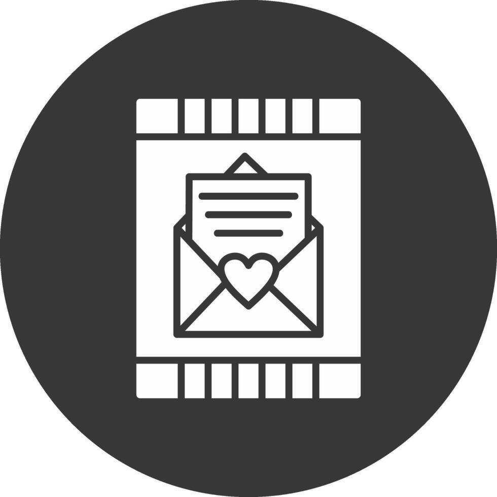 Invitation Glyph Inverted Icon vector