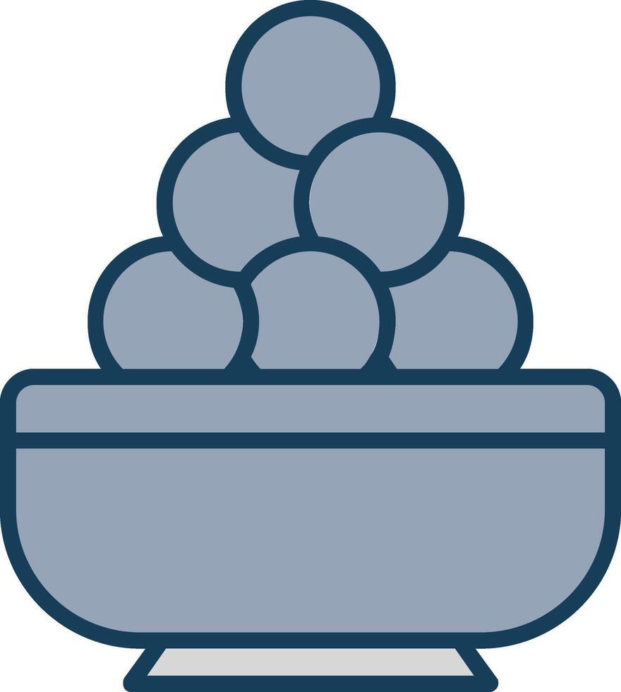 laddu línea lleno gris icono vector